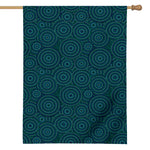 Blue Aboriginal Dot Pattern Print House Flag