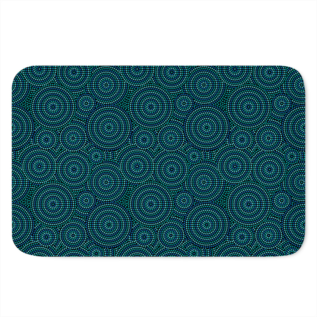 Blue Aboriginal Dot Pattern Print Indoor Door Mat