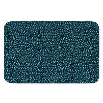 Blue Aboriginal Dot Pattern Print Indoor Door Mat