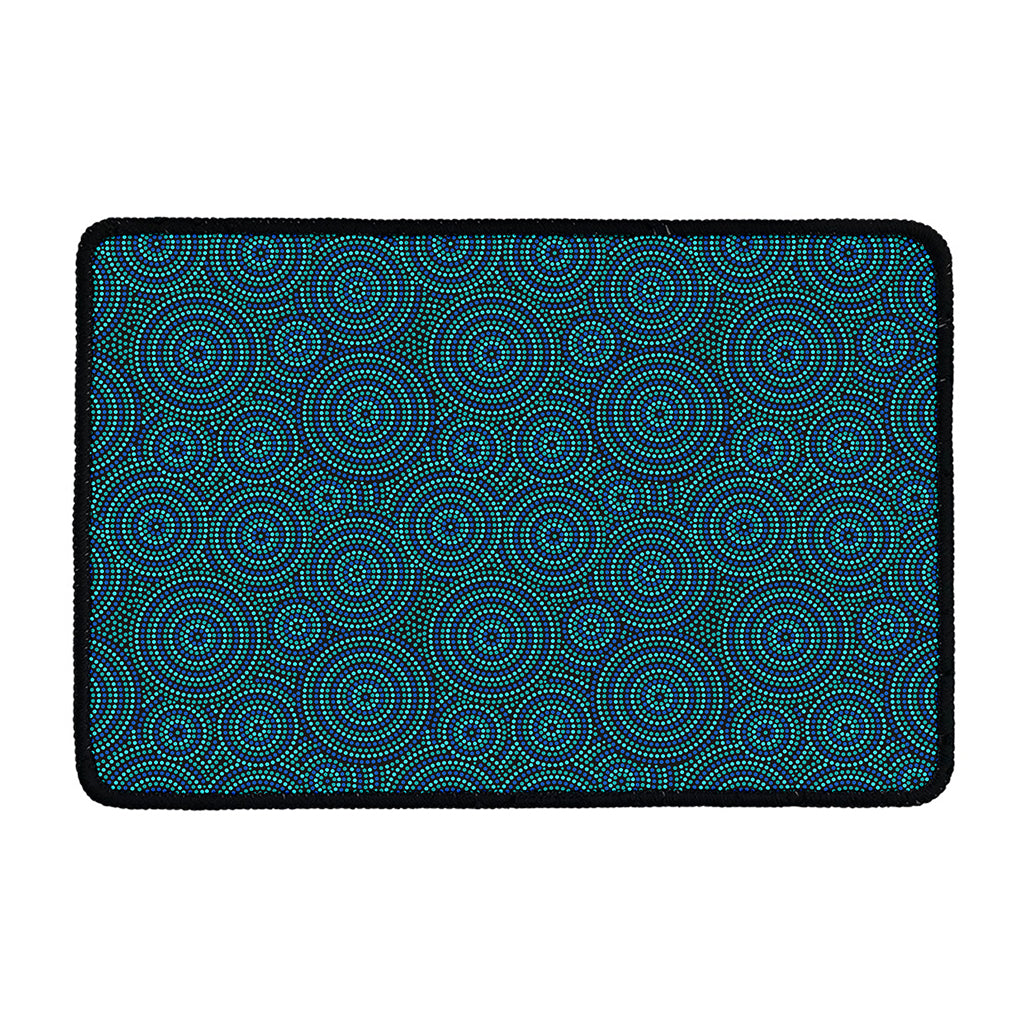 Blue Aboriginal Dot Pattern Print Kitchen Mat