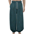 Blue Aboriginal Dot Pattern Print Lantern Pants
