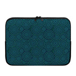Blue Aboriginal Dot Pattern Print Laptop Sleeve
