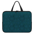 Blue Aboriginal Dot Pattern Print Laptop Sleeve With Handle