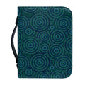 Blue Aboriginal Dot Pattern Print Leather Bible Cover