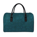 Blue Aboriginal Dot Pattern Print Leather Duffel Bag