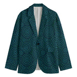 Blue Aboriginal Dot Pattern Print Men's Blazer