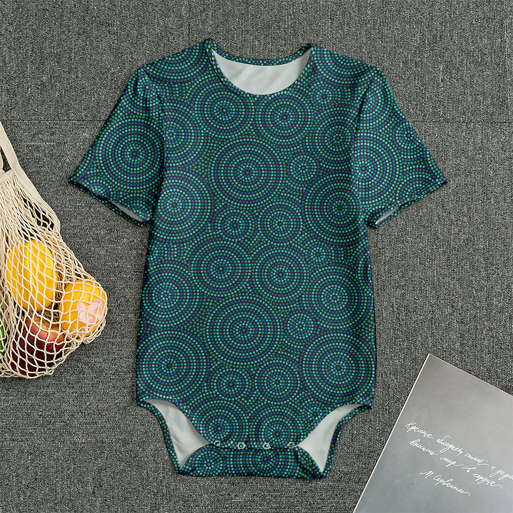 Blue Aboriginal Dot Pattern Print Men's Bodysuit