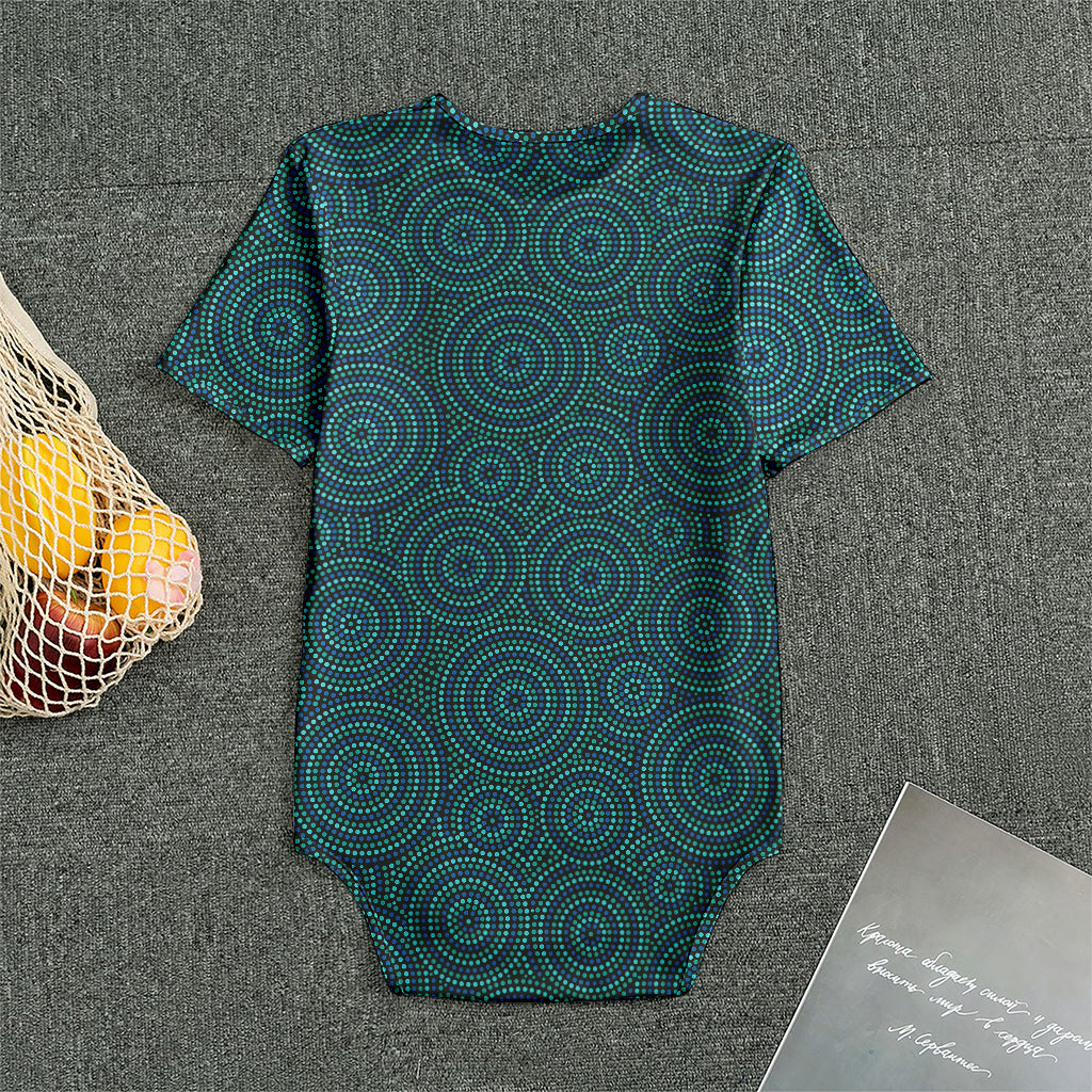 Blue Aboriginal Dot Pattern Print Men's Bodysuit