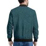 Blue Aboriginal Dot Pattern Print Men's Bomber Jacket