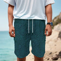 Blue Aboriginal Dot Pattern Print Men's Cargo Shorts