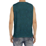 Blue Aboriginal Dot Pattern Print Men's Fitness Tank Top