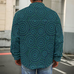 Blue Aboriginal Dot Pattern Print Men's Shirt Jacket