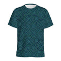 Blue Aboriginal Dot Pattern Print Men's Athletic T-Shirt