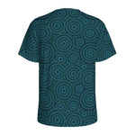 Blue Aboriginal Dot Pattern Print Men's Sports T-Shirt