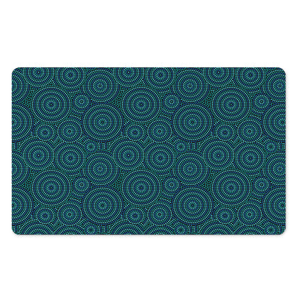 Blue Aboriginal Dot Pattern Print Polyester Doormat