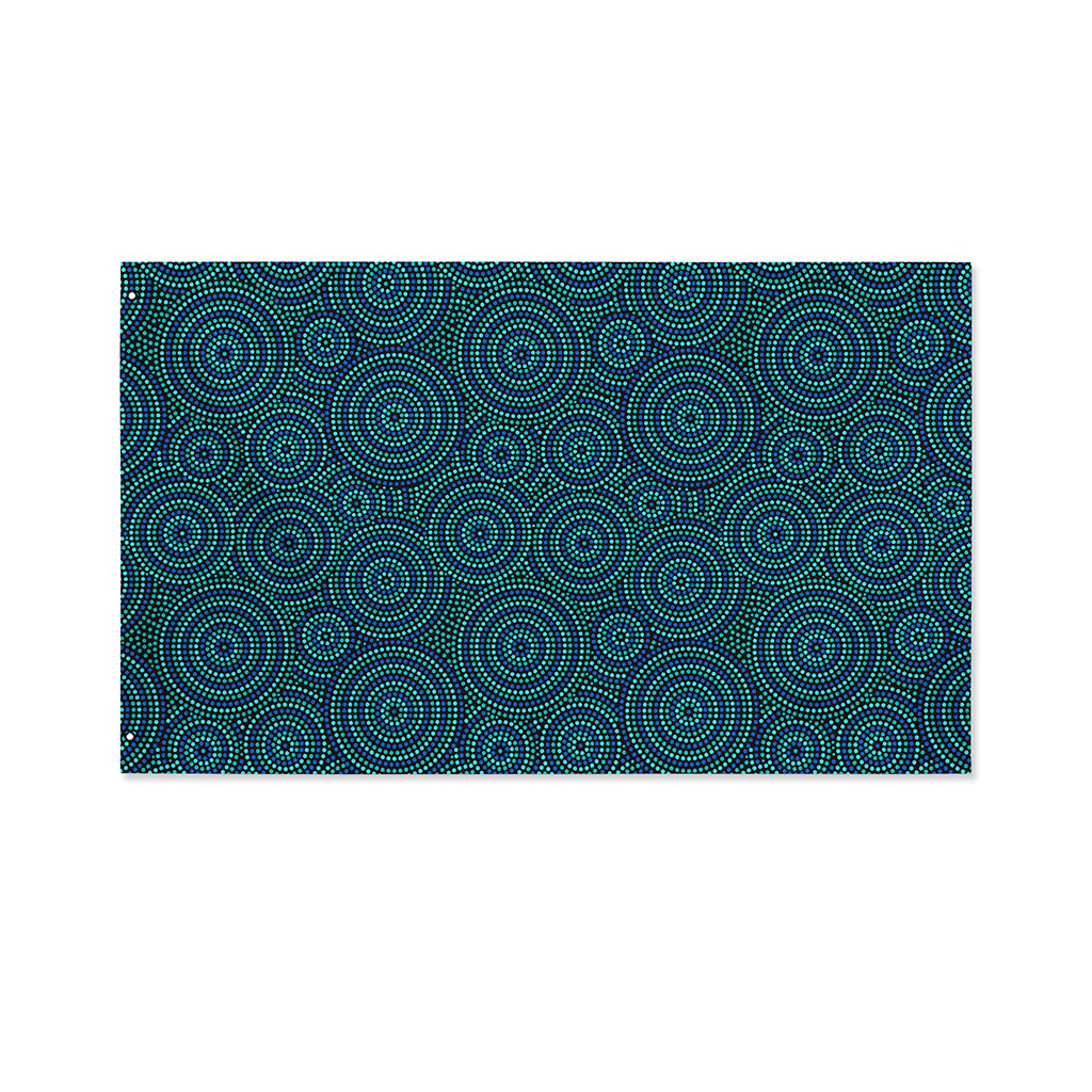 Blue Aboriginal Dot Pattern Print Polyester Flag