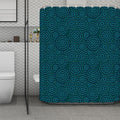 Blue Aboriginal Dot Pattern Print Polyester Shower Curtain