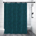 Blue Aboriginal Dot Pattern Print Premium Shower Curtain