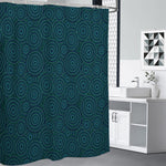 Blue Aboriginal Dot Pattern Print Premium Shower Curtain