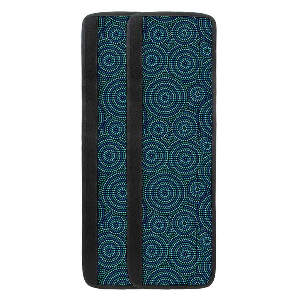 Blue Aboriginal Dot Pattern Print Refrigerator Handle Covers