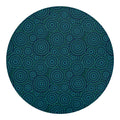 Blue Aboriginal Dot Pattern Print Round Blanket