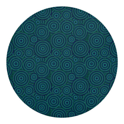 Blue Aboriginal Dot Pattern Print Round Blanket