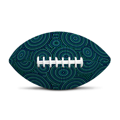Blue Aboriginal Dot Pattern Print Rugby Ball