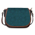 Blue Aboriginal Dot Pattern Print Saddle Bag