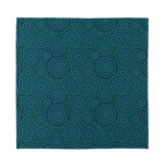 Blue Aboriginal Dot Pattern Print Silk Bandana
