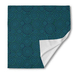 Blue Aboriginal Dot Pattern Print Silk Bandana