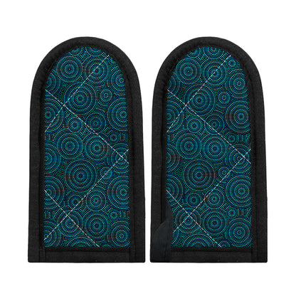 Blue Aboriginal Dot Pattern Print Skillet Handle Cover