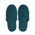 Blue Aboriginal Dot Pattern Print Slippers