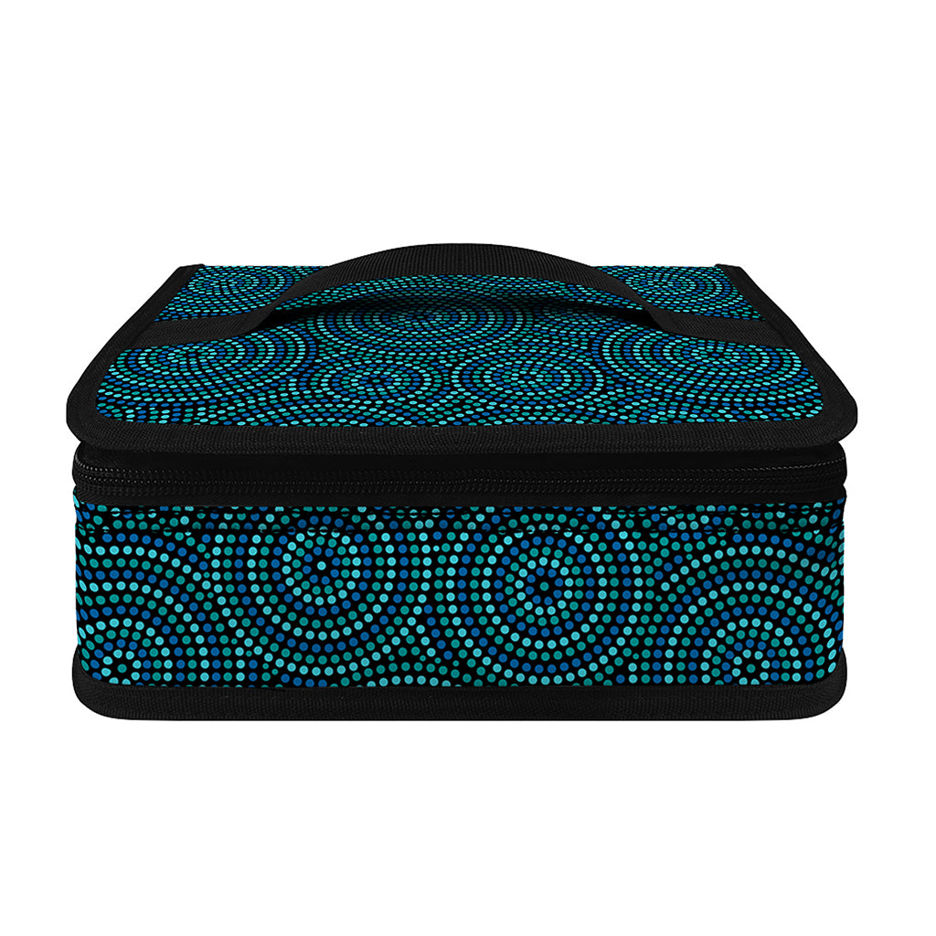 Blue Aboriginal Dot Pattern Print Small Lunch Bag