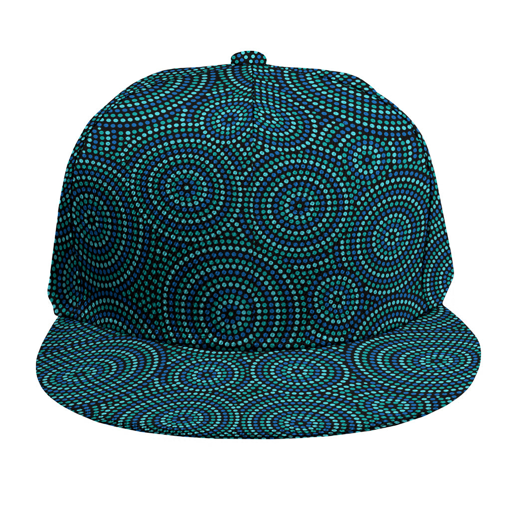 Blue Aboriginal Dot Pattern Print Snapback Cap