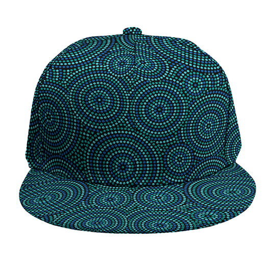 Blue Aboriginal Dot Pattern Print Snapback Cap