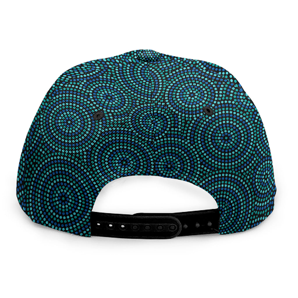 Blue Aboriginal Dot Pattern Print Snapback Cap