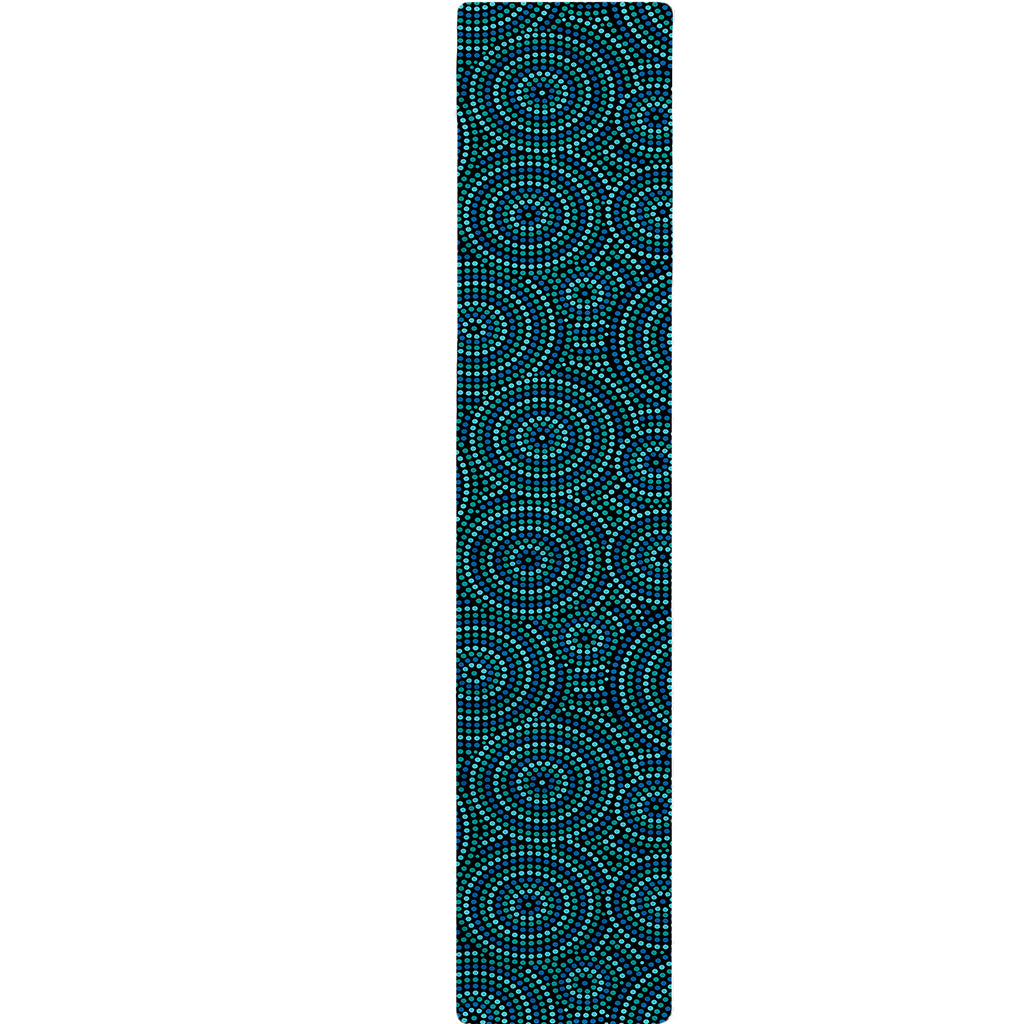 Blue Aboriginal Dot Pattern Print Table Runner