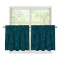 Blue Aboriginal Dot Pattern Print Tier Curtains