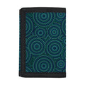 Blue Aboriginal Dot Pattern Print Trifold Wallet