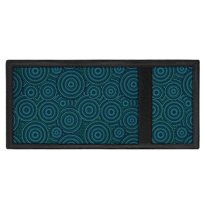 Blue Aboriginal Dot Pattern Print Trifold Wallet