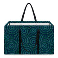 Blue Aboriginal Dot Pattern Print Utility Tote Bag