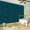 Blue Aboriginal Dot Pattern Print Wall Sticker