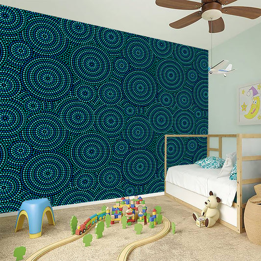 Blue Aboriginal Dot Pattern Print Wall Sticker