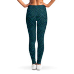 Blue Aboriginal Dot Pattern Print Women's Leggings