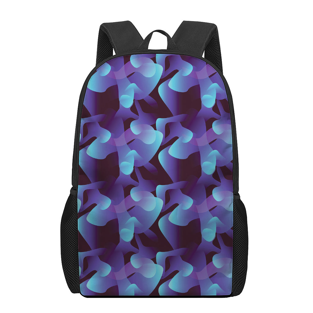 Blue Abstract Spirit Print 17 Inch Backpack