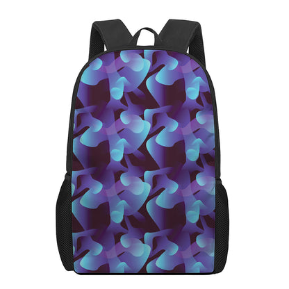 Blue Abstract Spirit Print 17 Inch Backpack