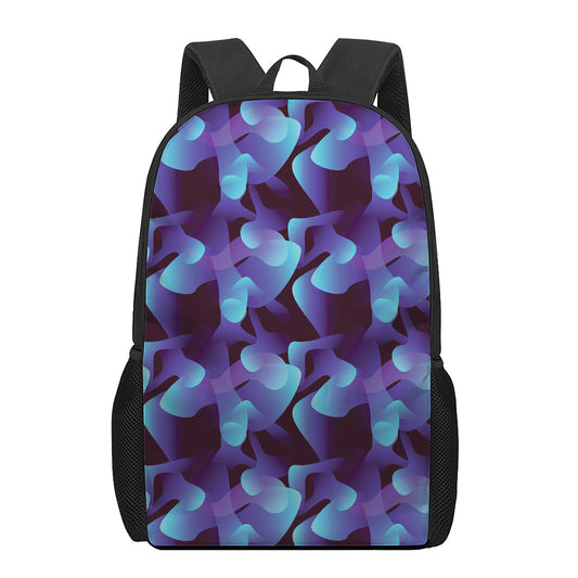Blue Abstract Spirit Print 17 Inch Backpack