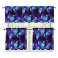 Blue Abstract Spirit Print 3 Piece Kitchen Curtains