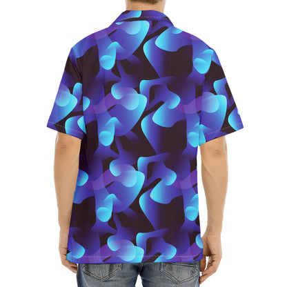 Blue Abstract Spirit Print Aloha Shirt