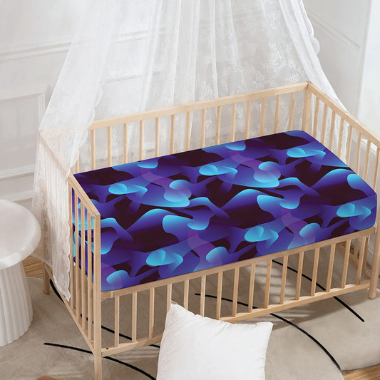 Blue Abstract Spirit Print Baby Crib Sheet